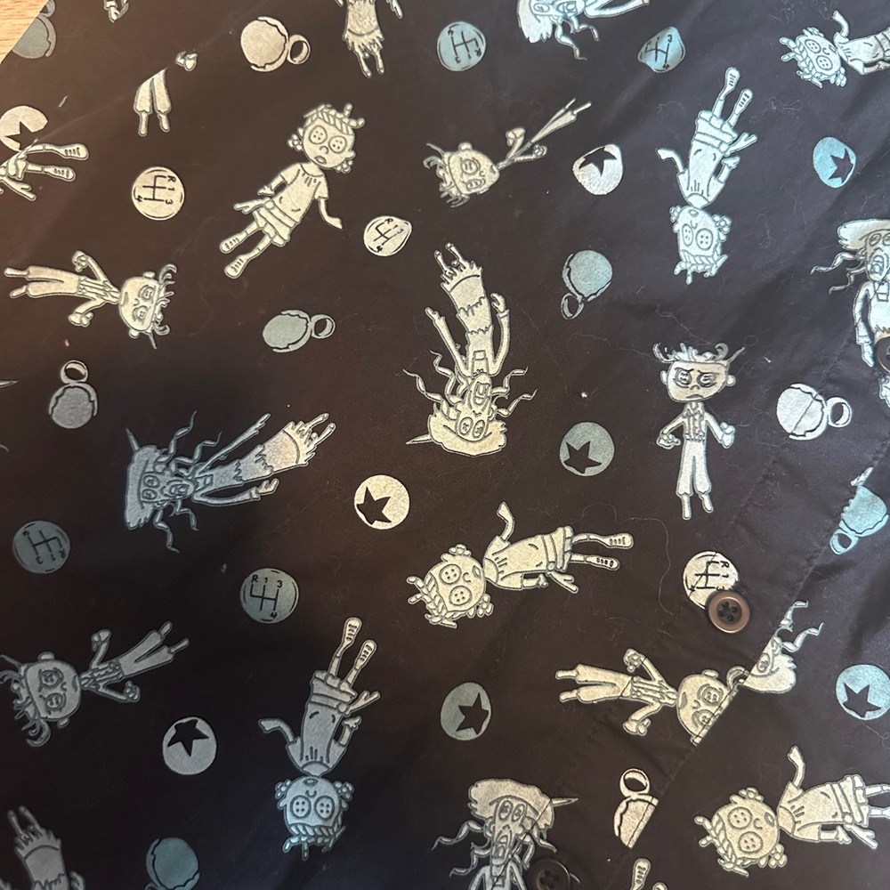 The Nightmare Before Christmas Button Shirt NBC Spooky Halloween Top - Picture 3 of 4